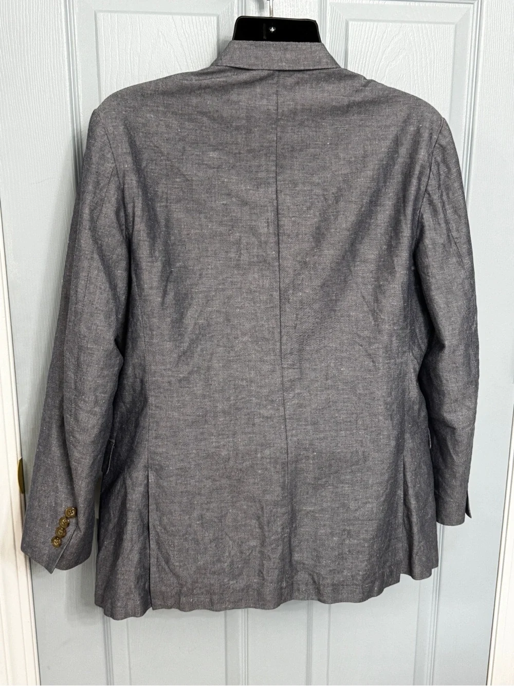 J Crew Ludlow Slim Chambray Blue Irish Linen Ctn Blazer Jacket 42 R Baird McNutt - Picture 6 of 7
